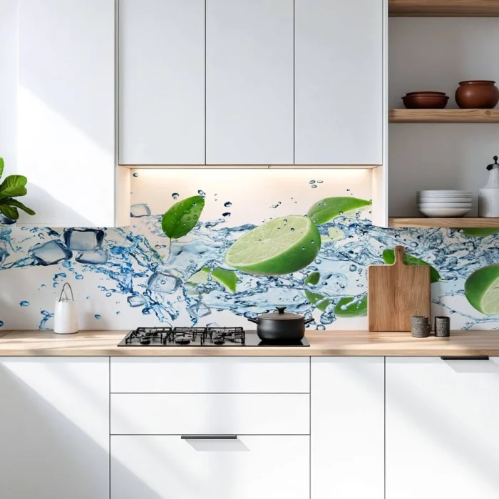 Küchenrückwand Platte Spritzige Limetten & Eiswürfel Artikelbild 2