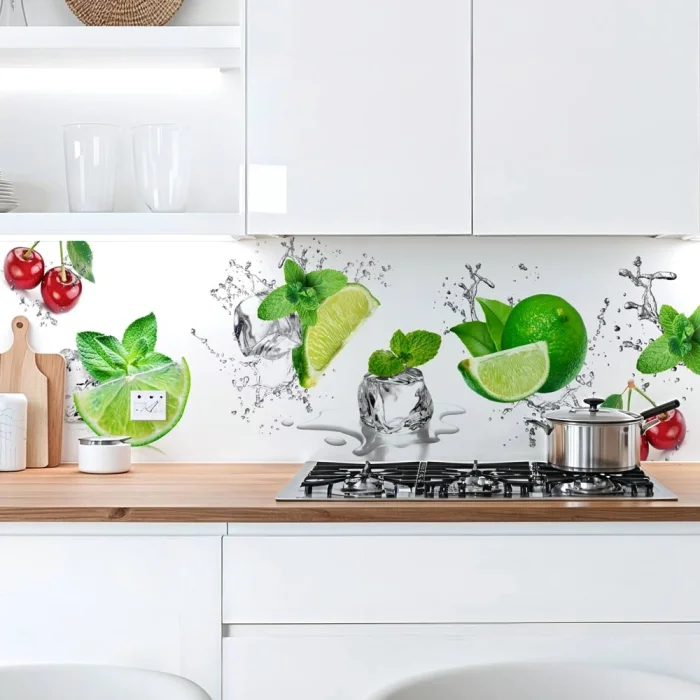 Küchenrückwand Platte Spritzige Limetten & Kirschen Artikelbild 2