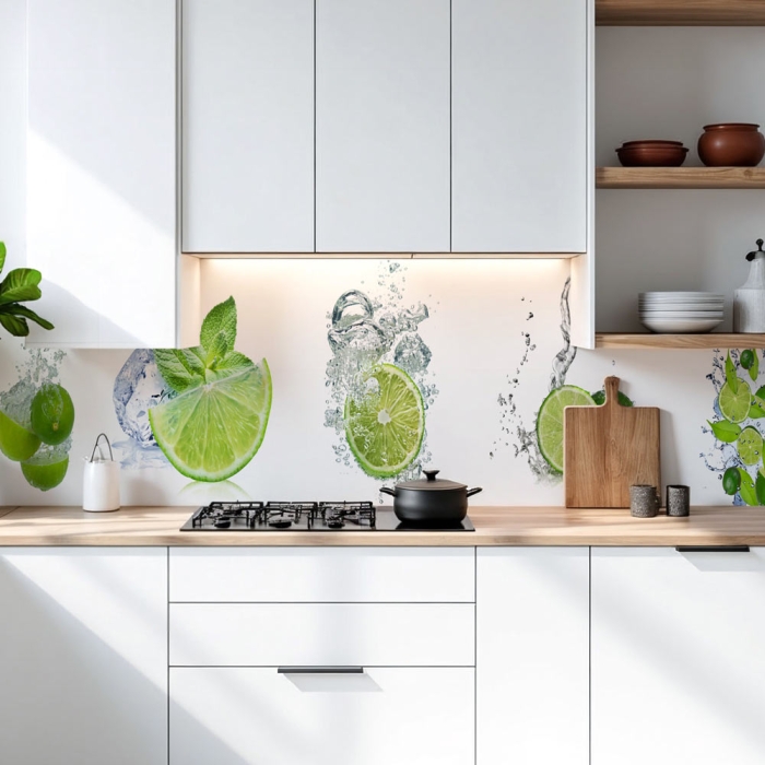 Küchenrückwand Platte Limetten Wasser Splash Artikelbild 2