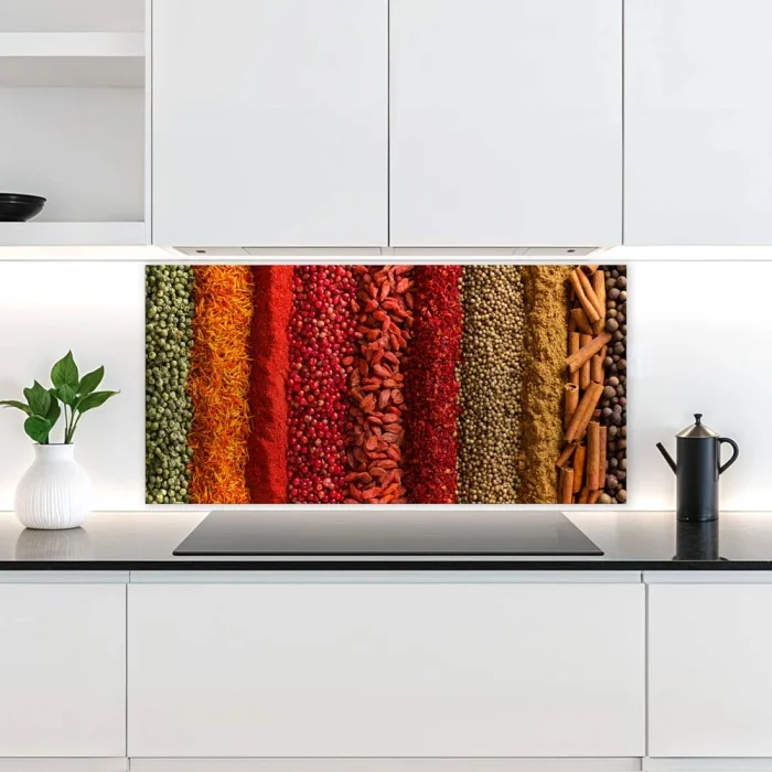 Küchenrückwand Platte Aromatische Gewürzstreifen Hauptbild 1