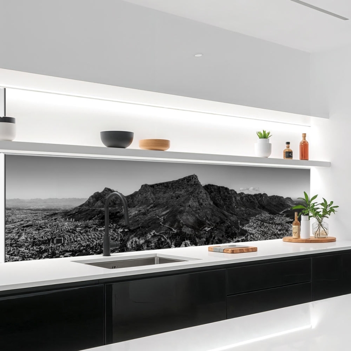 Küchenrückwand Platte Monochrome Berge Artikelbild 2