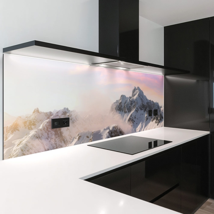 Küchenrückwand Platte Verschneite Bergspitze Hauptbild 1