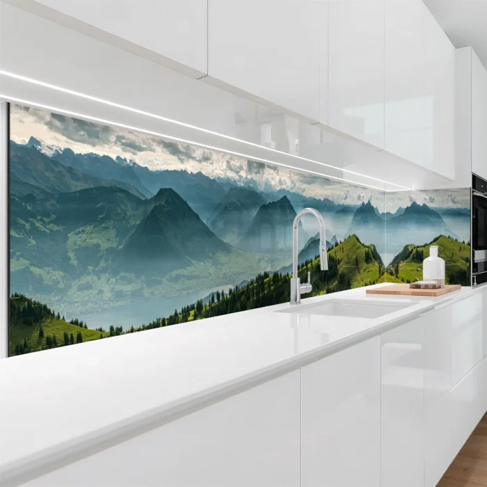 Küchenrückwand Platte Landschaft im Nebel Artikelbild 1