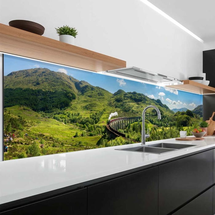 Küchenrückwand Platte Zugreise im Grünen Tal Hauptbild 1