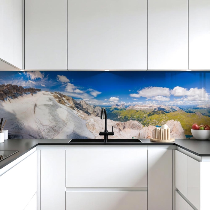 Küchenrückwand Platte Gletscherblick auf Berge Hauptbild 1