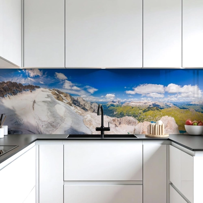 Küchenrückwand Platte Gletscherblick auf Berge Hauptbild 1