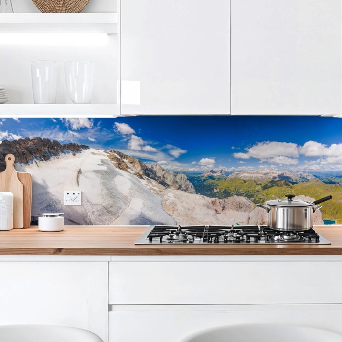Küchenrückwand Platte Gletscherblick auf Berge Artikelbild 2