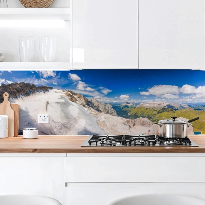 Küchenrückwand Platte Gletscherblick auf Berge Artikelbild 2