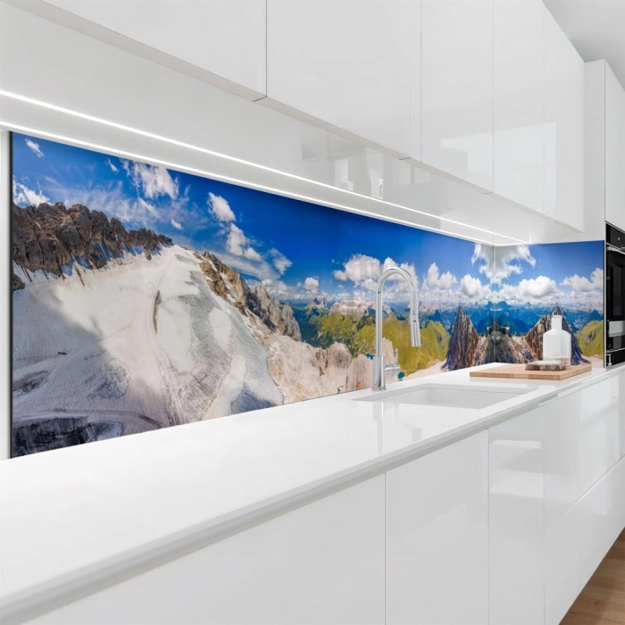 Küchenrückwand Platte Gletscherblick auf Berge Artikelbild 1