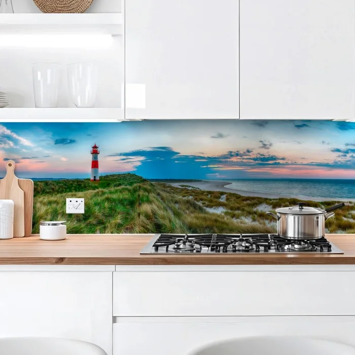 Küchenrückwand Platte Dünen, Leuchtturm & Meer Artikelbild 1