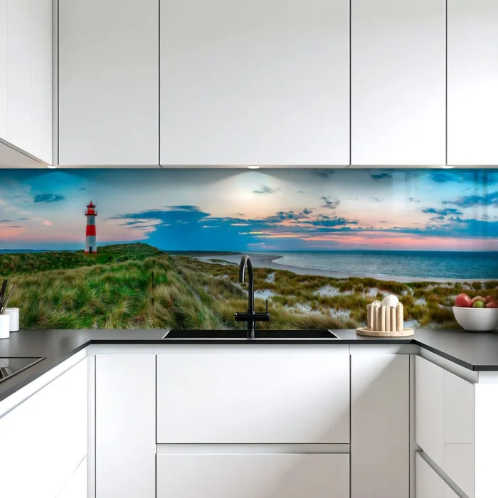 Küchenrückwand Platte Dünen, Leuchtturm & Meer Artikelbild 2
