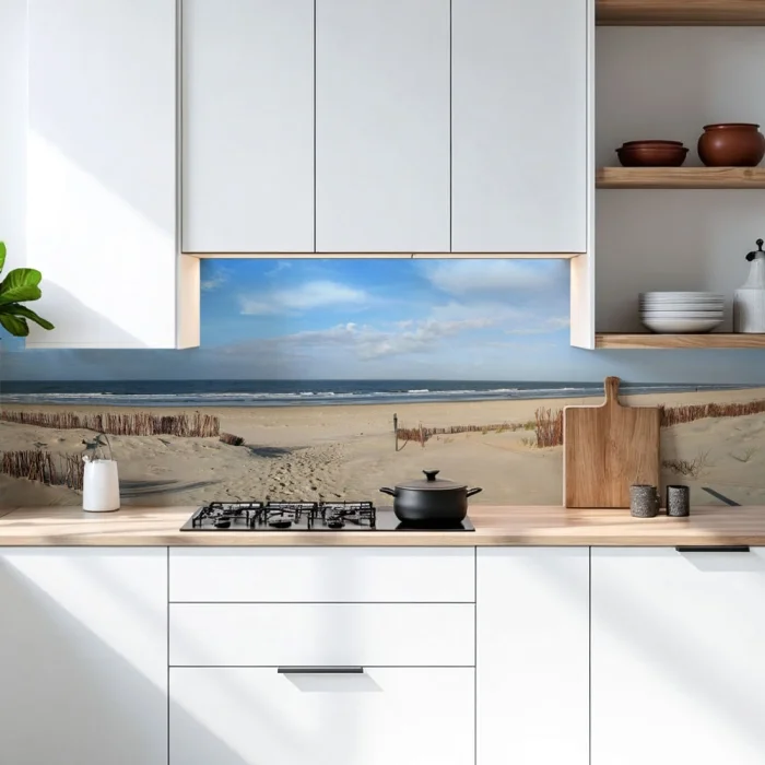 Küchenrückwand Platte Spaziergang am Nordsee Hauptbild 1
