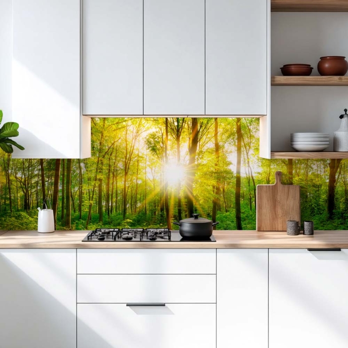 Küchenrückwand Platte | Grüner Waldtraum