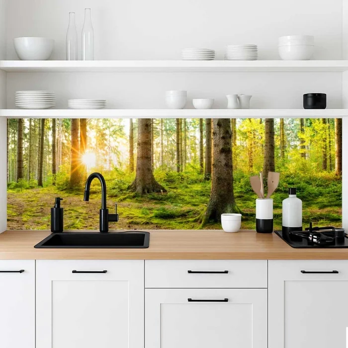 Küchenrückwand Platte Unberührter Wald Hauptbild 1