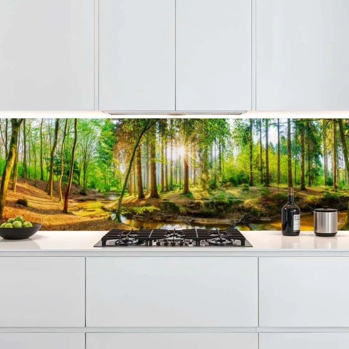 Küchenrückwand Platte Wald im Lichtspiel Artikelbild 2
