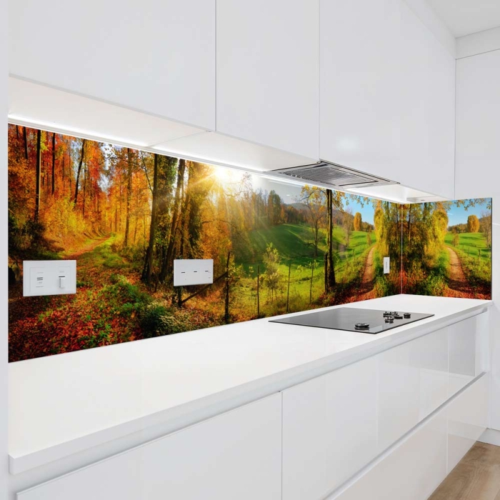 Küchenrückwand Platte Herbstlicher Waldweg Artikelbild 1