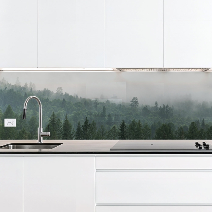 Küchenrückwand Platte Nebliger Wald Artikelbild 2