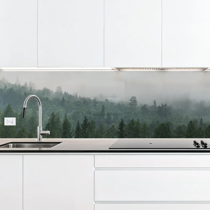 Küchenrückwand Platte Nebliger Wald Artikelbild 2