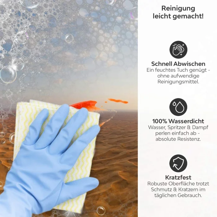 Küchenrückwand Platte Die Wüste von Death Valley Produktdetailbild 3: Reinigung leicht gemacht!