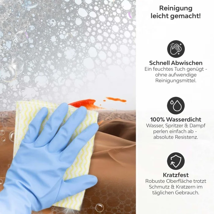 Küchenrückwand Platte Unendliches Dünenmeer Produktdetailbild 3: Reinigung leicht gemacht!