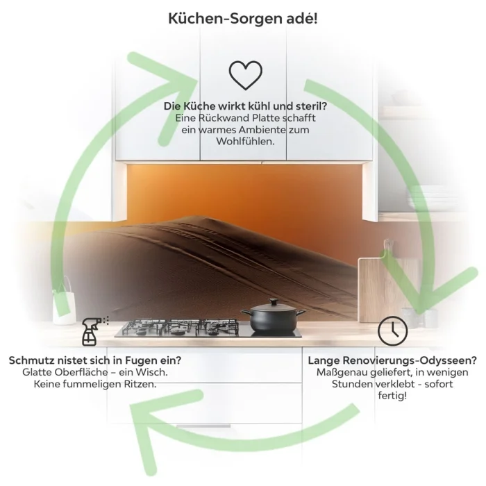 Küchenrückwand Platte Die Schönheit der Wüste Sahara Produktdetailbild 1: Küchen-Sorgen ade!