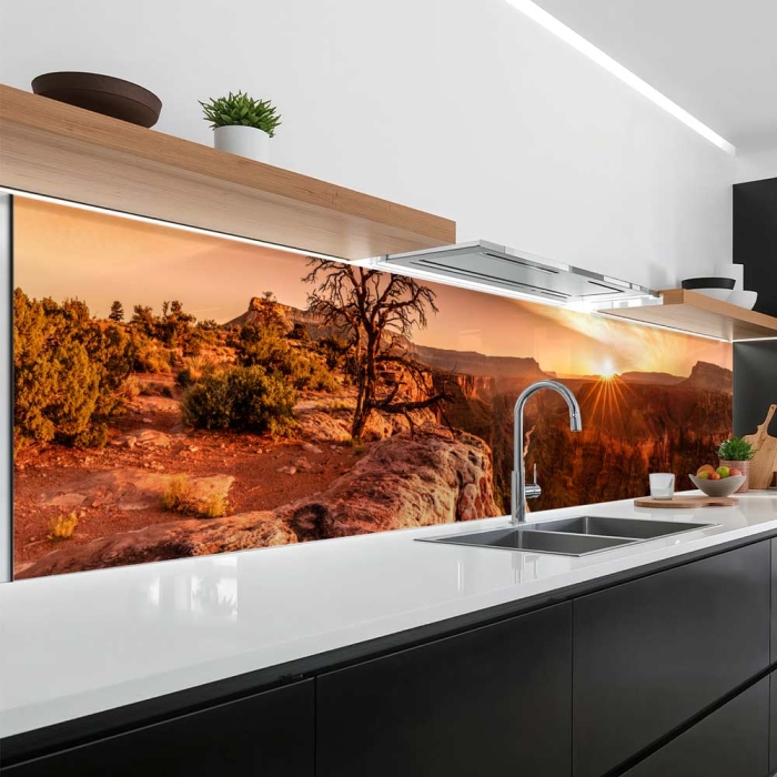 Küchenrückwand Platte | Tiefe Schlucht in der Wüste