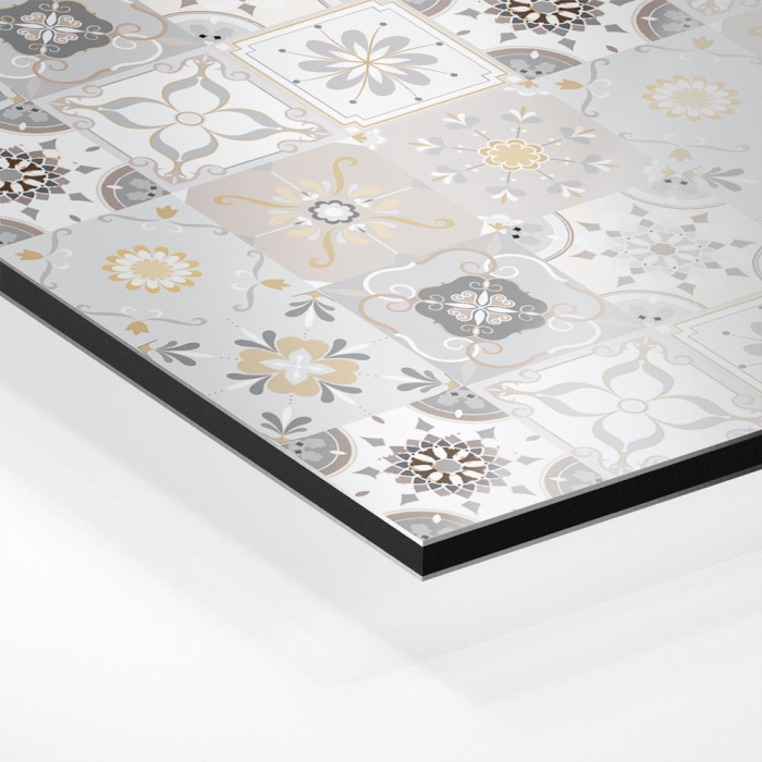 Küchenrückwand Platte Sanftes Beige Patchwork Mosaik Hover-Bild