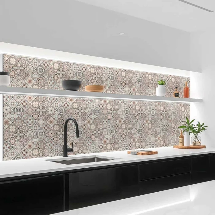Küchenrückwand Platte Shabby‑Chic Kacheloptik Hauptbild 1