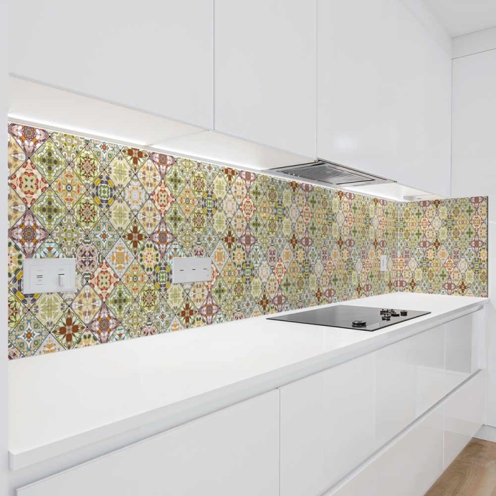 Küchenrückwand Platte Mosaik Patchwork Vintage Artikelbild 1