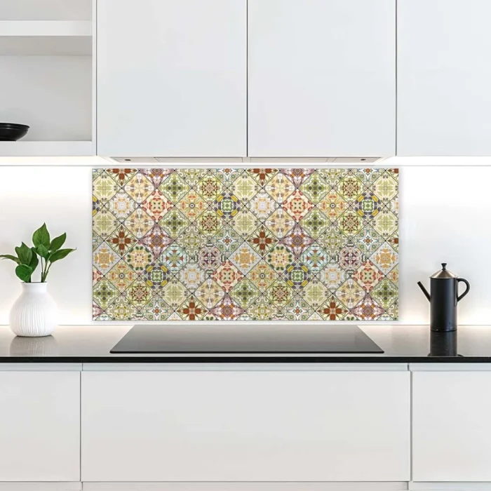 Küchenrückwand Platte Mosaik Patchwork Vintage Artikelbild 2