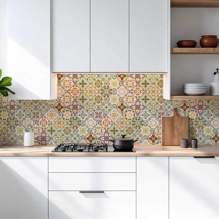 Küchenrückwand Platte | Mosaik Patchwork Vintage