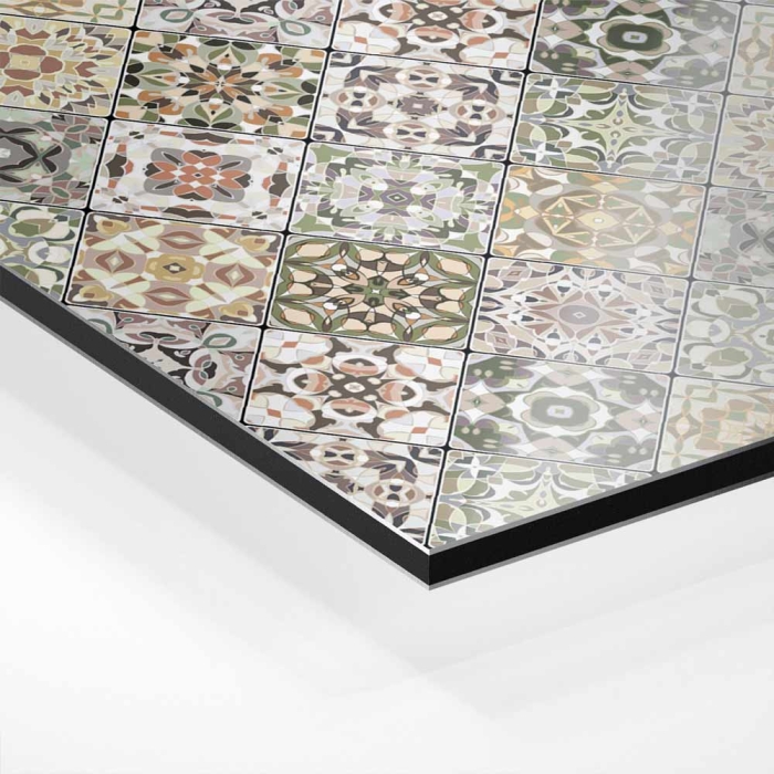 Küchenrückwand Platte Erdiges Olivgrün & Zartes Salbeigrün Patchwork Hover-Bild