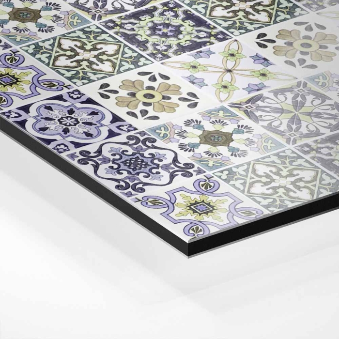 Küchenrückwand Platte | Lavendel‑Olive Mosaik im Azulejo‑Stil