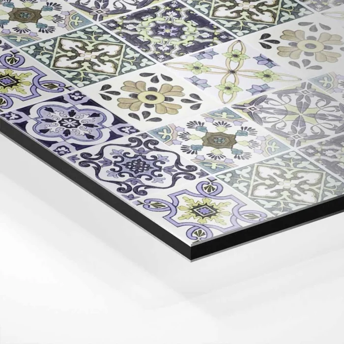 Küchenrückwand Platte Lavendel‑Olive Mosaik im Azulejo‑Stil Hover-Bild