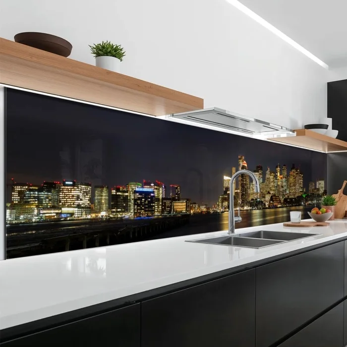 Küchenrückwand Platte Boston Skylines bei Nacht Artikelbild 2