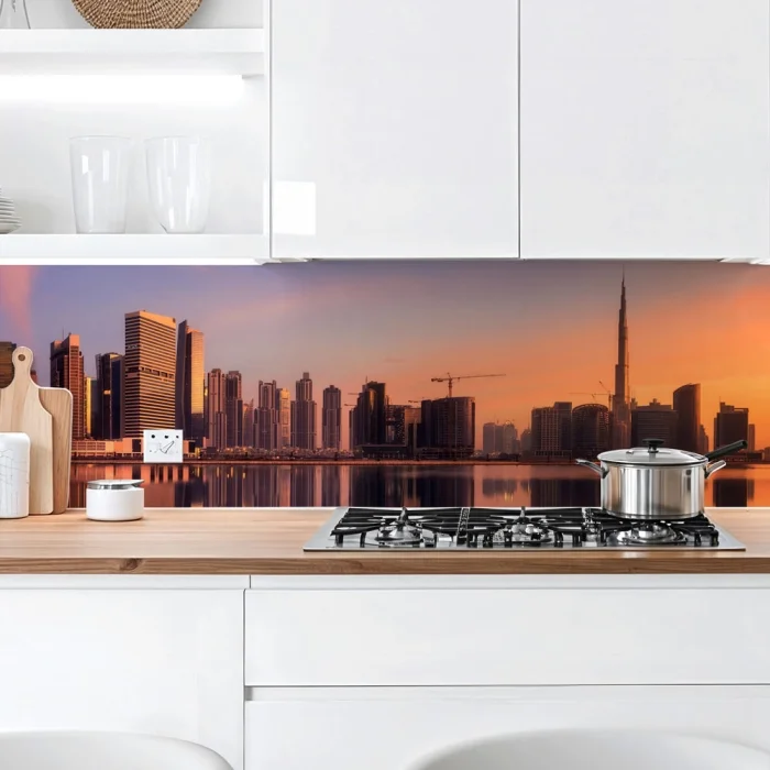 Küchenrückwand Platte Skylines im Morgenrot Artikelbild 1