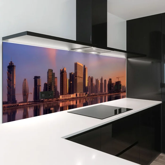 Küchenrückwand Platte Skylines im Morgenrot Hauptbild 1