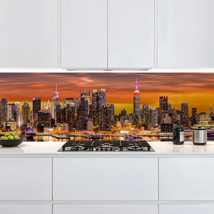 Küchenrückwand Platte Skylines & Hafen von NY Hauptbild 1