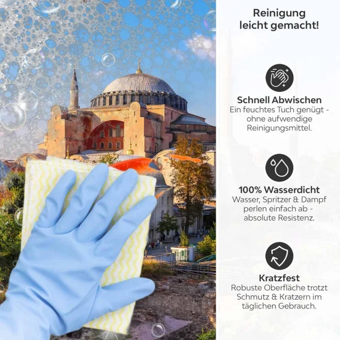 Küchenrückwand Platte Istanbul Hagia Sophia Produktdetailbild 3: Reinigung leicht gemacht!