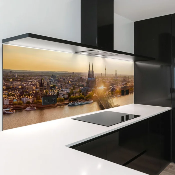 Küchenrückwand Platte Kölns Ufer im sanften Dämmerlicht Artikelbild 2