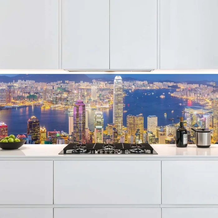 Küchenrückwand Platte Hong Kongs Skylines Hauptbild 1