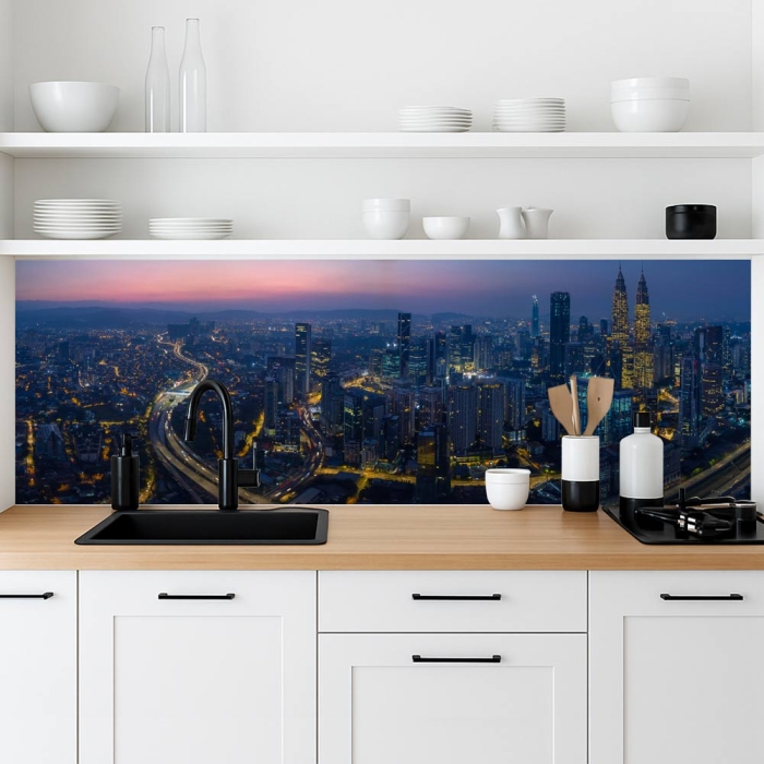 Küchenrückwand Platte | Megametropolen Panorama
