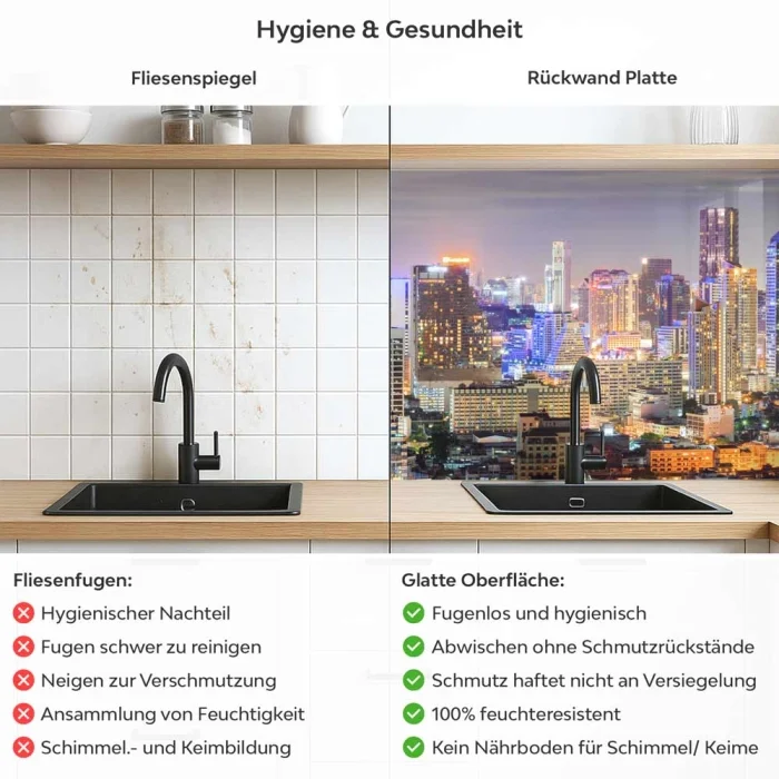 Küchenrückwand Platte Thailands Panorama Produktdetailbild 2: Hygiene und Gesundheit!