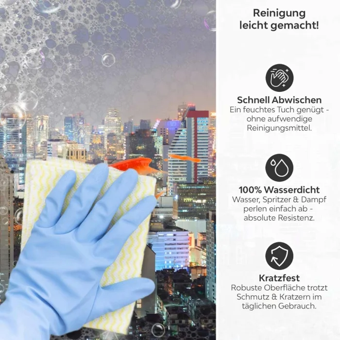 Küchenrückwand Platte Thailands Panorama Produktdetailbild 3: Reinigung leicht gemacht!