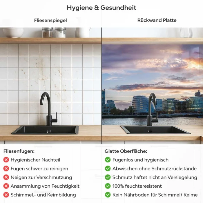 Küchenrückwand Platte Berüchtigte Brücke Englands Produktdetailbild 2: Hygiene und Gesundheit!