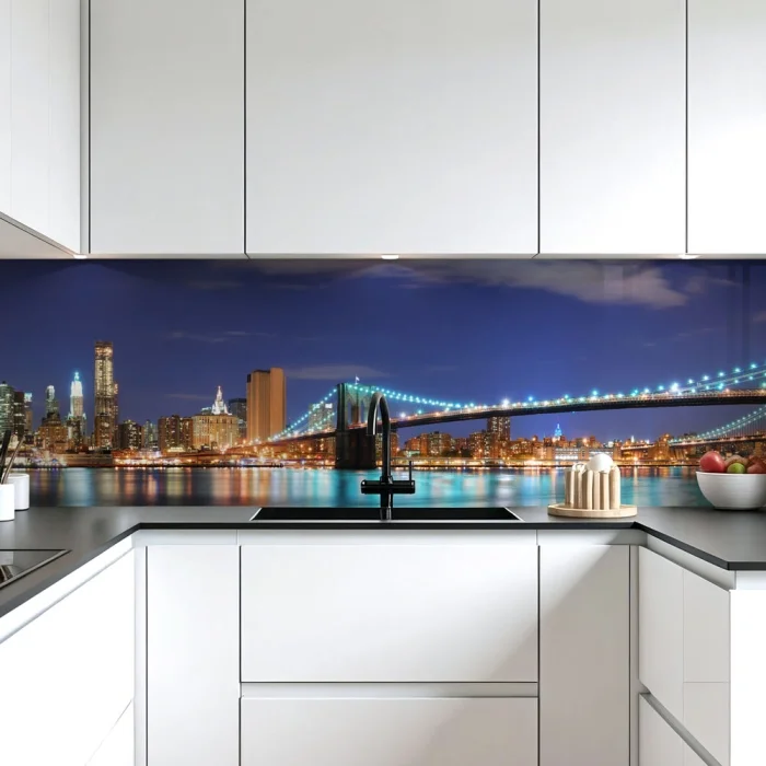 Küchenrückwand Platte Beleuchtete Brücke nach Manhattan Artikelbild 2