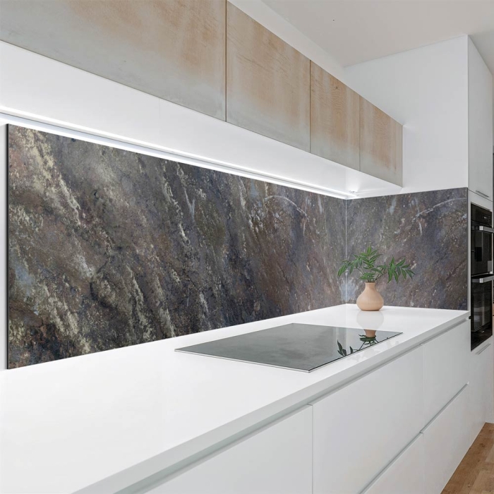 Küchenrückwand Platte | Industrielles Rostbeton‑Design