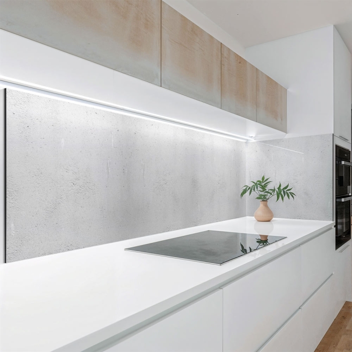 Küchenrückwand Platte | Hellgrauer Beton mit Struktur