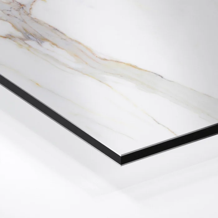 Küchenrückwand Platte Marmoroptik mit Goldakzenten Hover-Bild