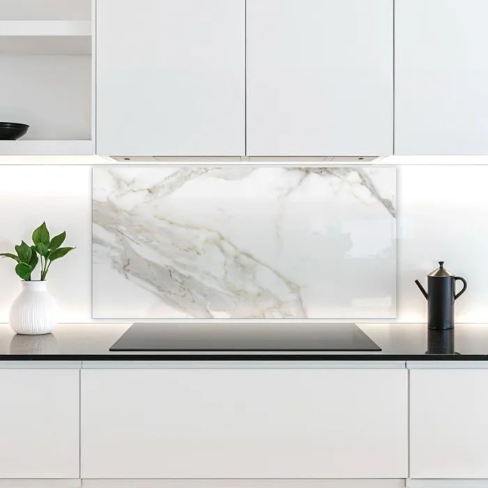 Küchenrückwand Platte Marmordesign mit Grauen Adern Artikelbild 1
